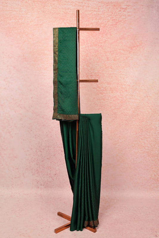 Green Satin Saree
