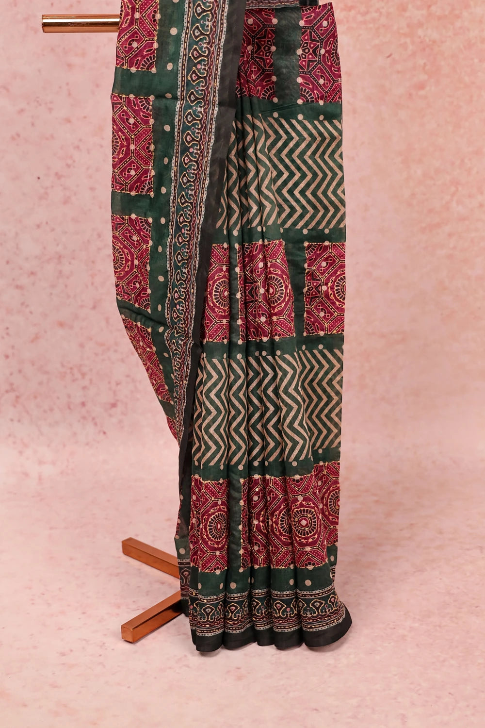 Green Semi Chanderi Saree