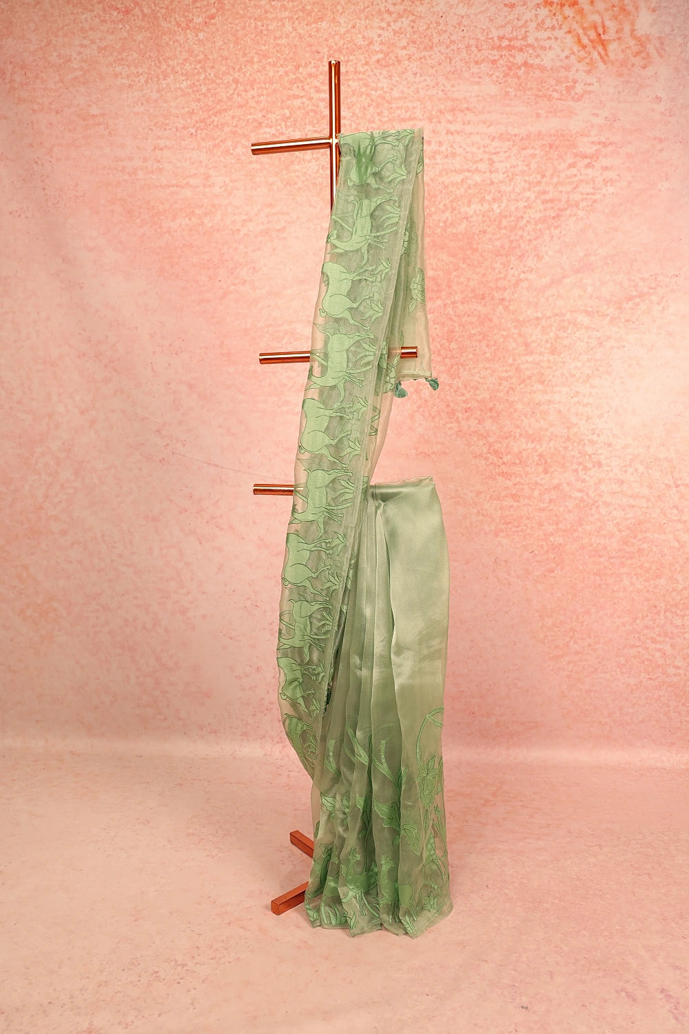 Green Semi Organza Saree