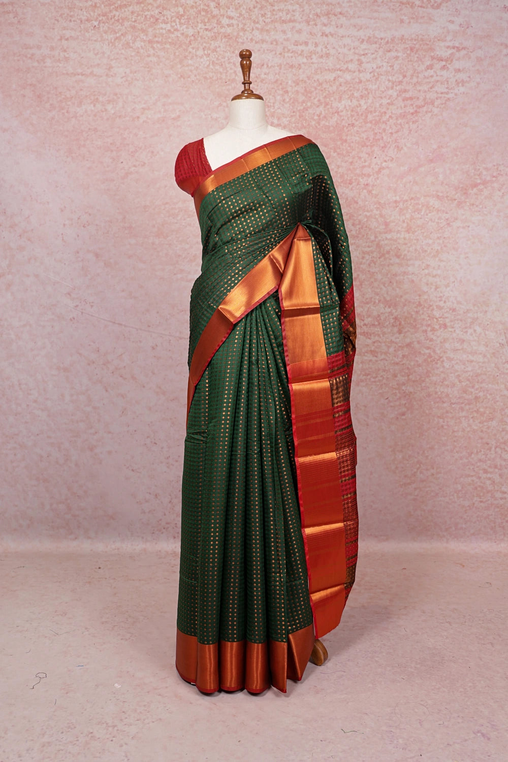 Green Semi Silk Saree - Seematti
