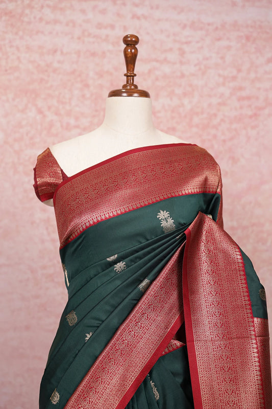 Green Semi Silk Saree - Seematti