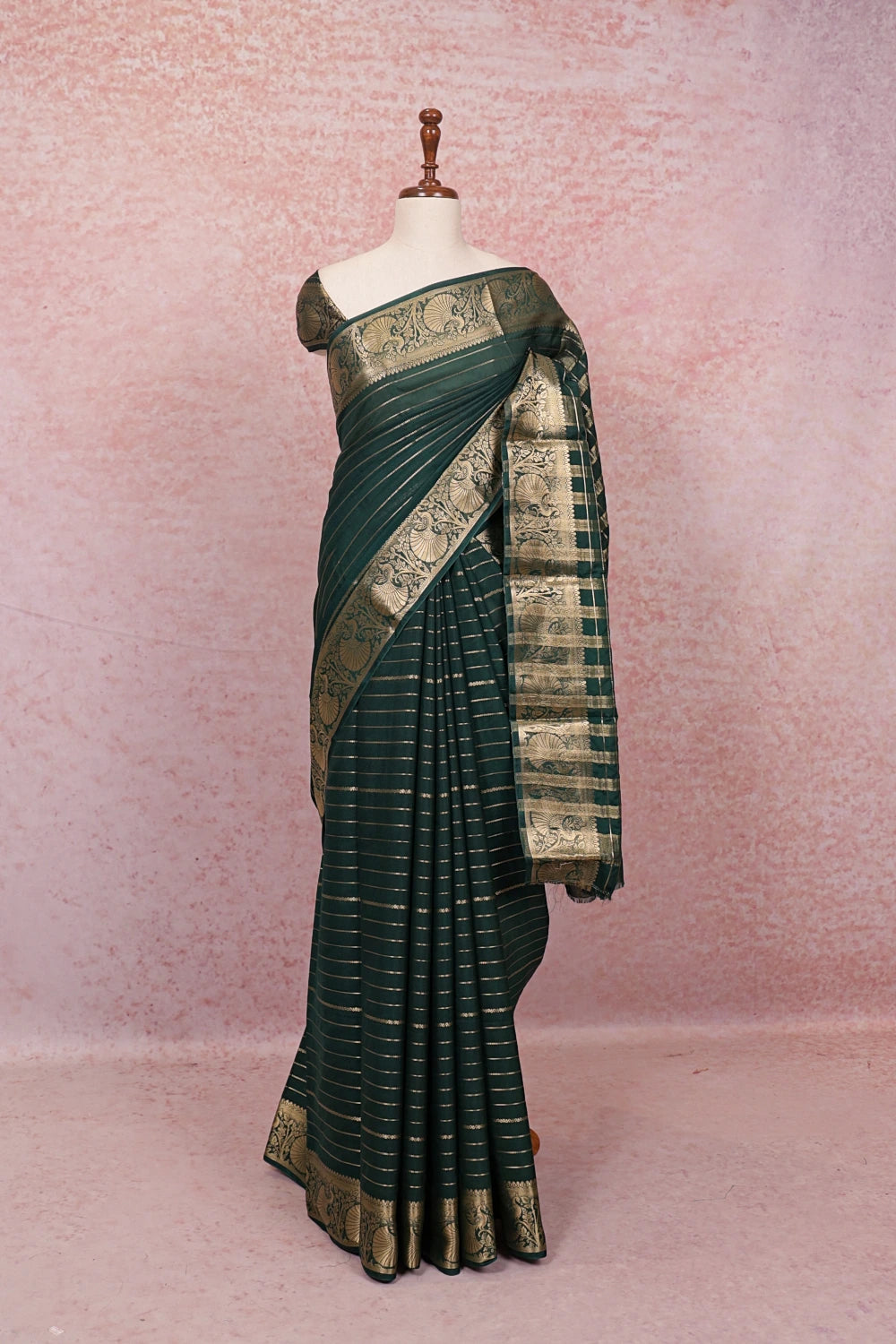Green Semi Silk Saree - Seematti