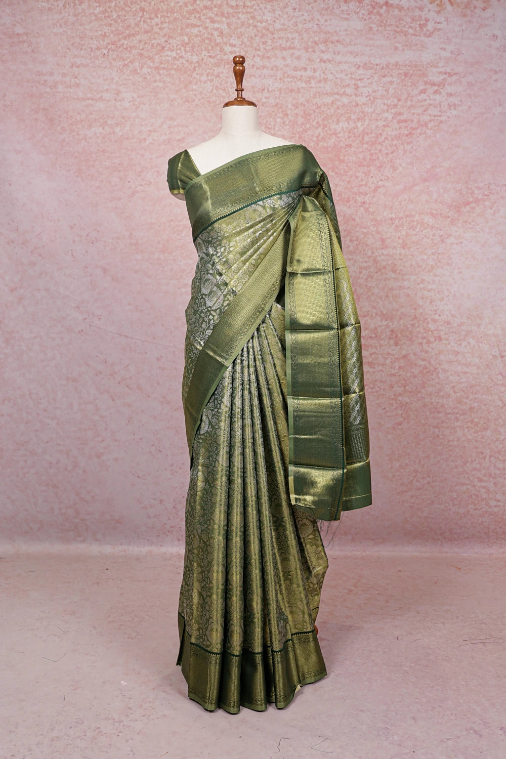 Green Semi Tissue Saree