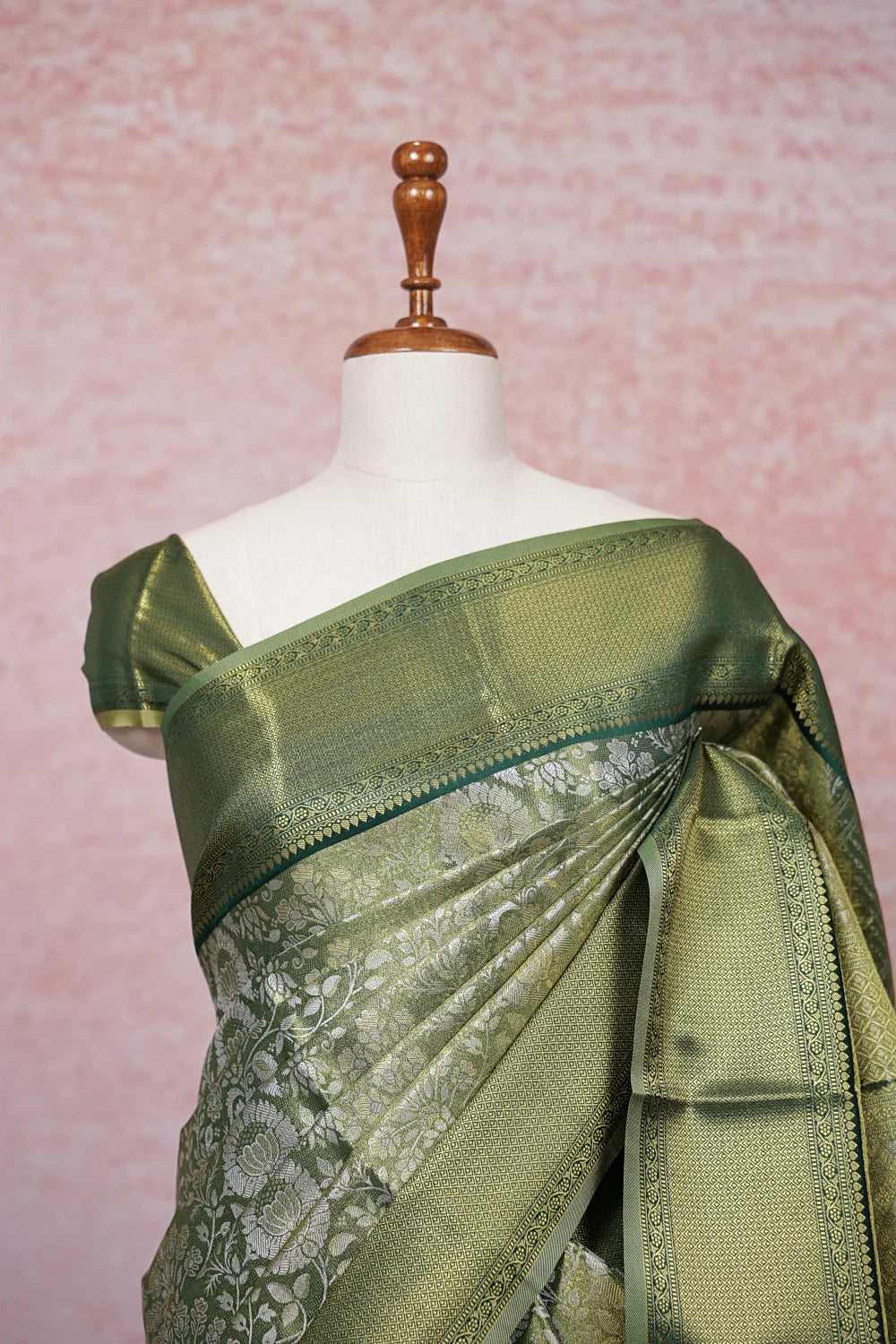 Green Semi Tissue Saree