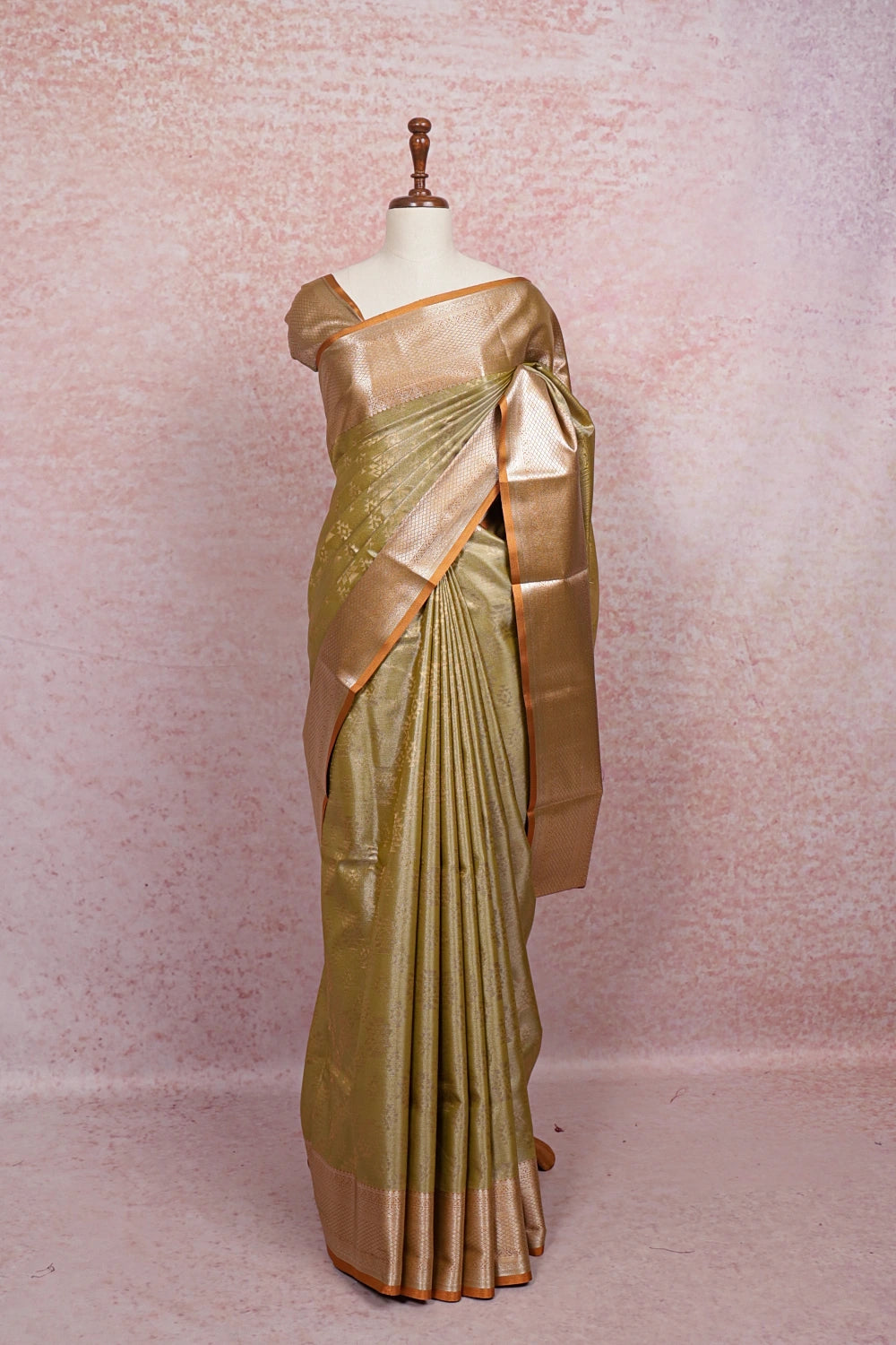 Green Semi Tissue Saree - Seematti
