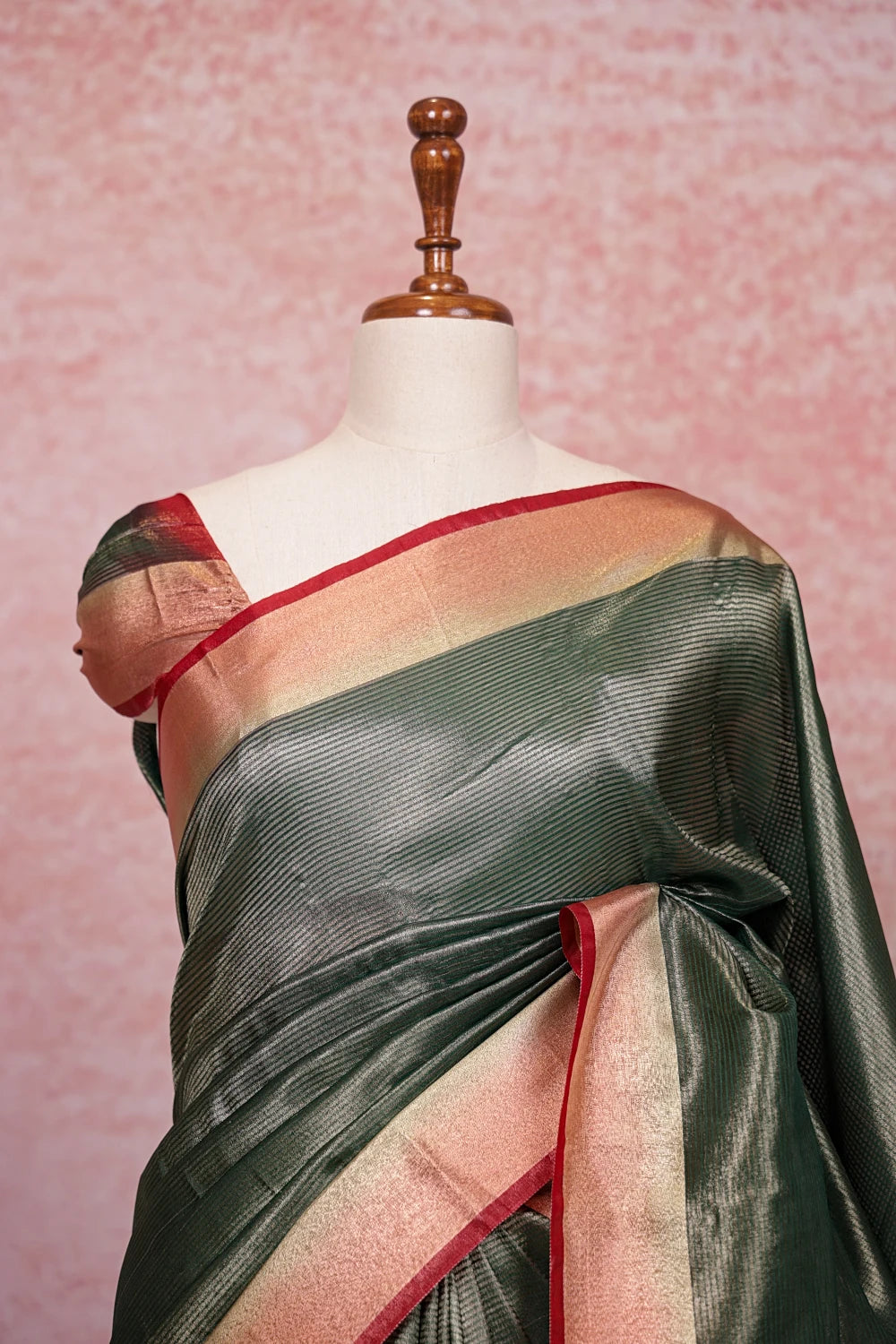 Green Semi Tissue Saree - Seematti