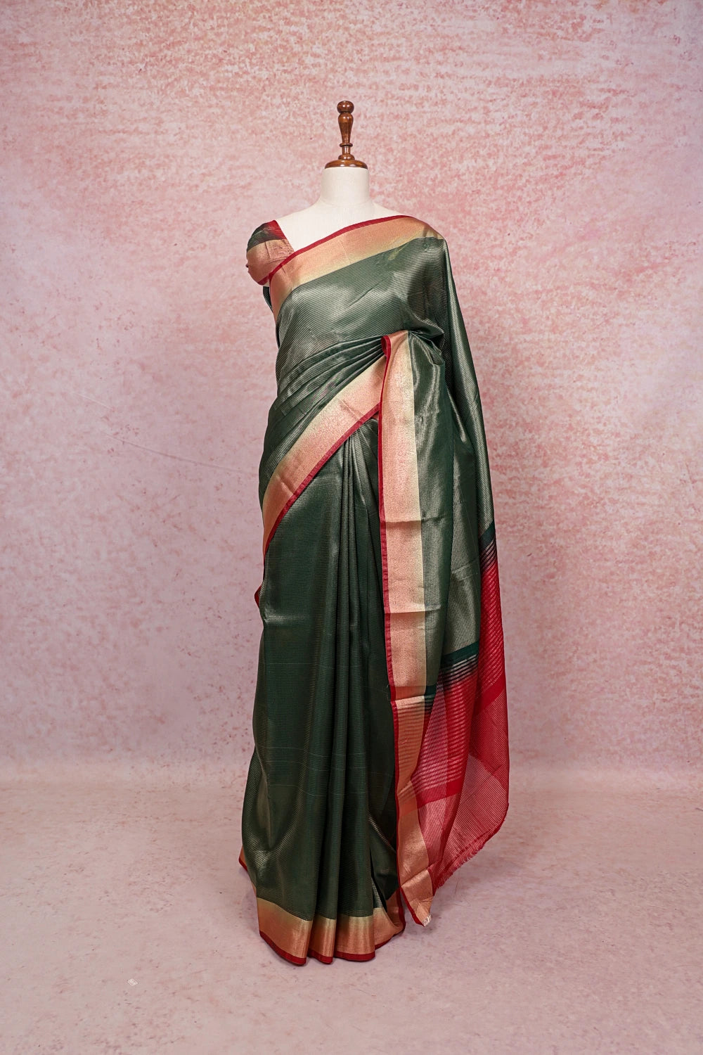 Green Semi Tissue Saree - Seematti