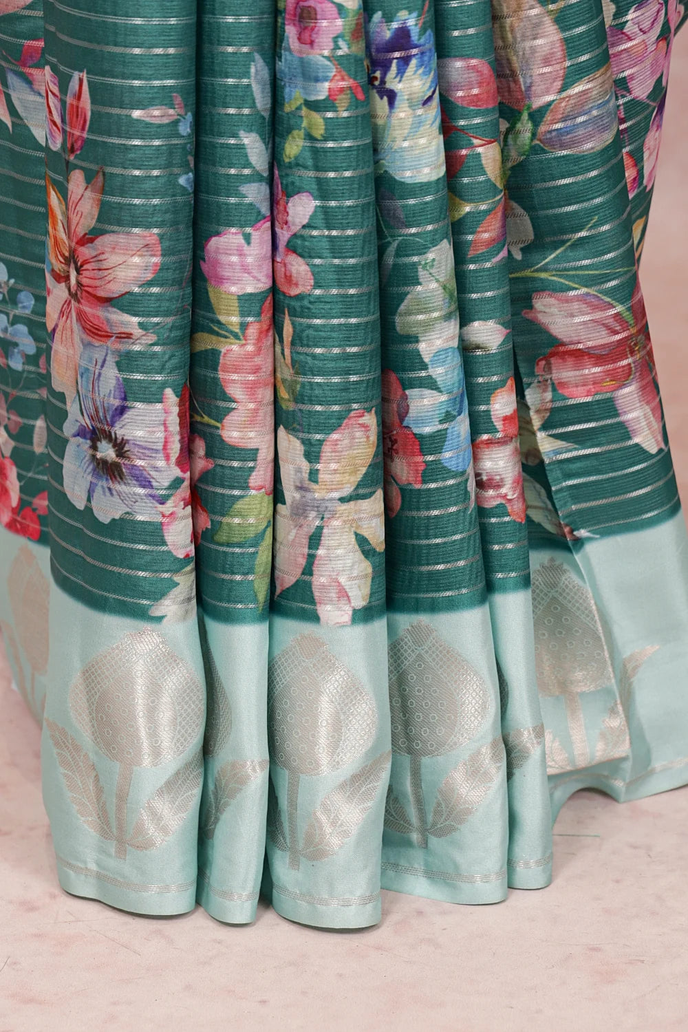 Green Semi Tussar Saree - Seematti