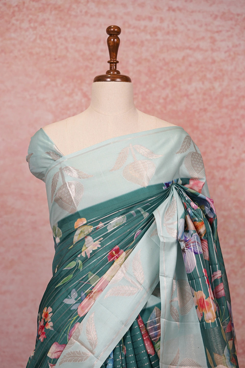 Green Semi Tussar Saree - Seematti