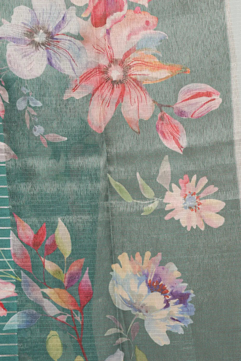Green Semi Tussar Saree - Seematti