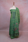 Green Tissue Silk Embroidery Unstitched Churidhar Material - Seematti