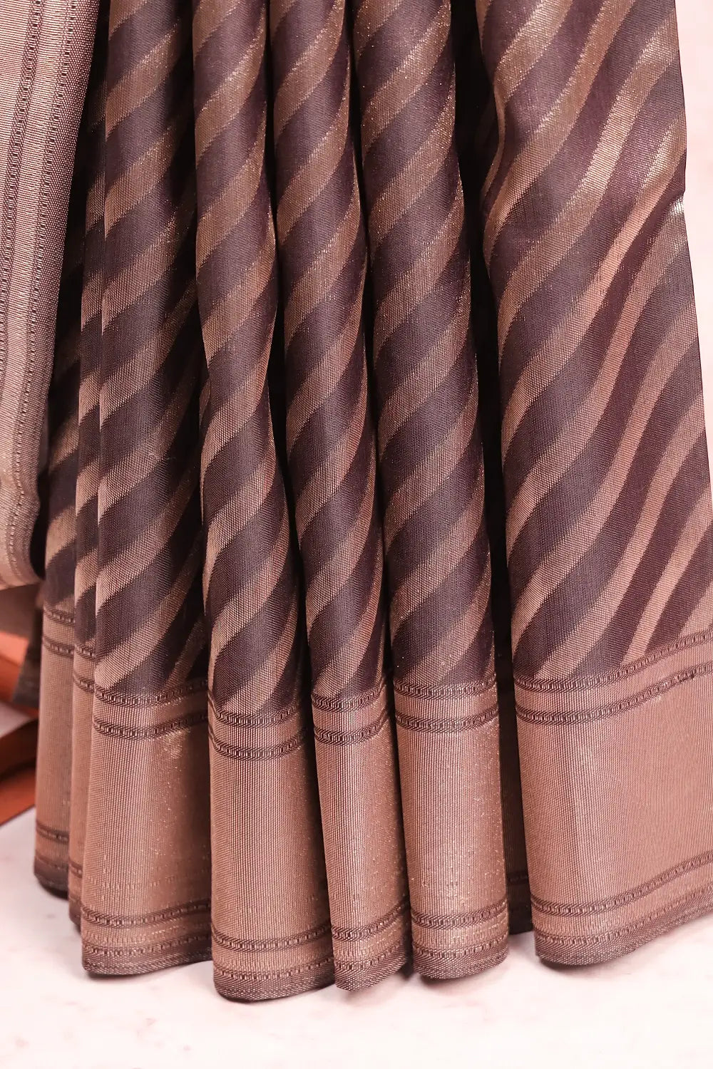Grey Brown Kancheepuram Silk Saree