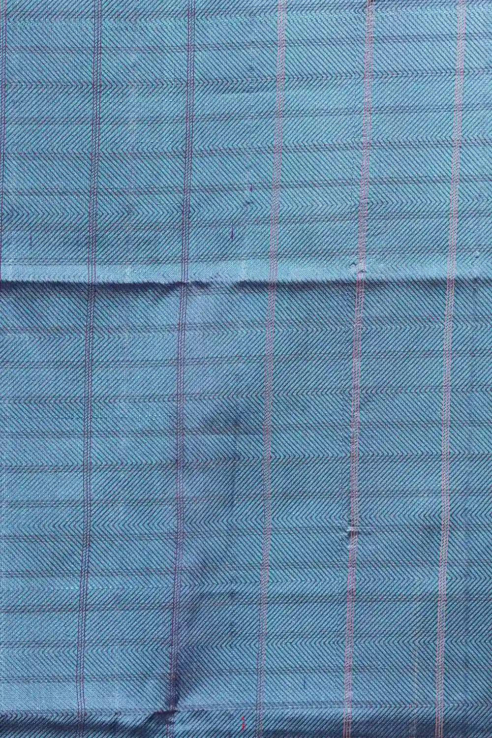 Grey Kora Silk Thread Work Saree Without Border - Seematti