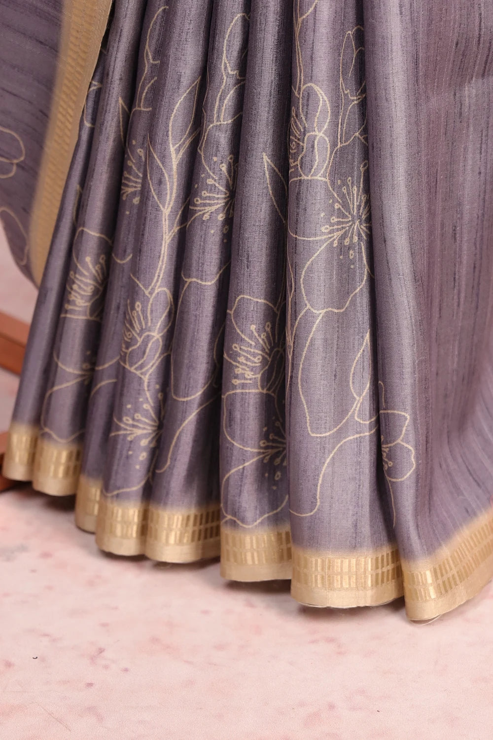 Grey Semi Tussar Saree