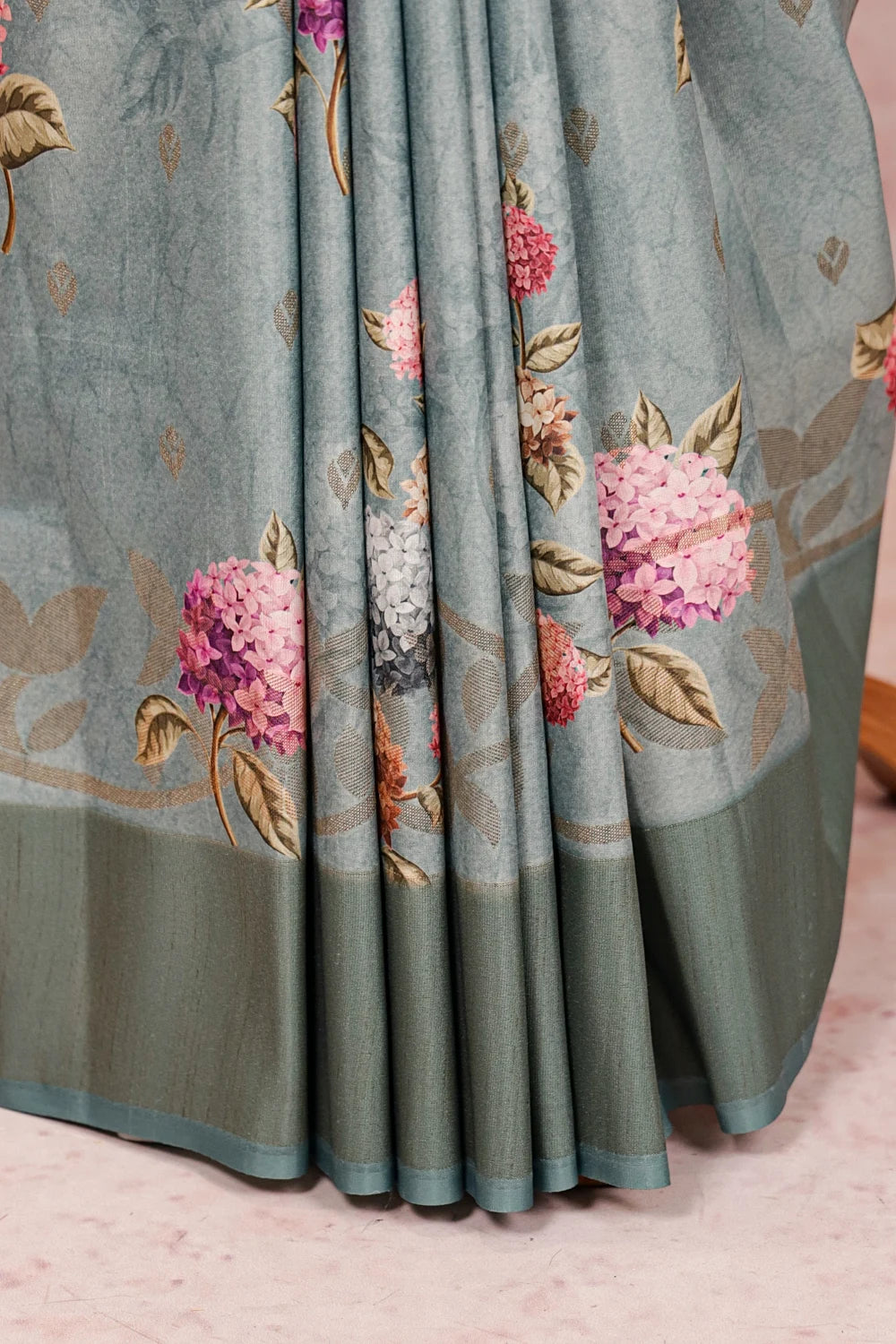 Grey Semi Tussar Saree - Seematti