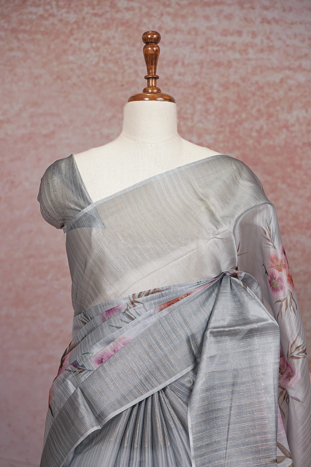 Grey Semi Tussar Saree - Seematti