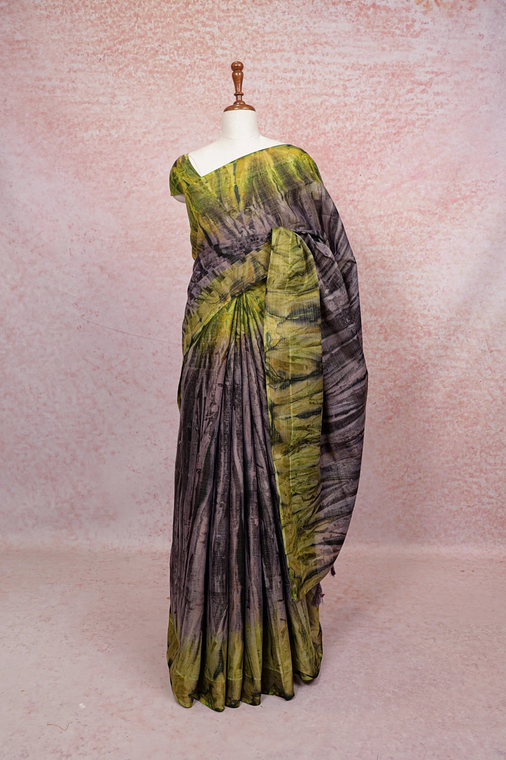 Grey Tissue Tussar Saree - Seematti