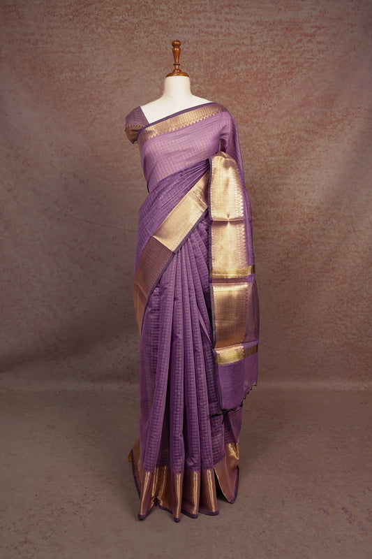 Purple Cotton Silk Saree