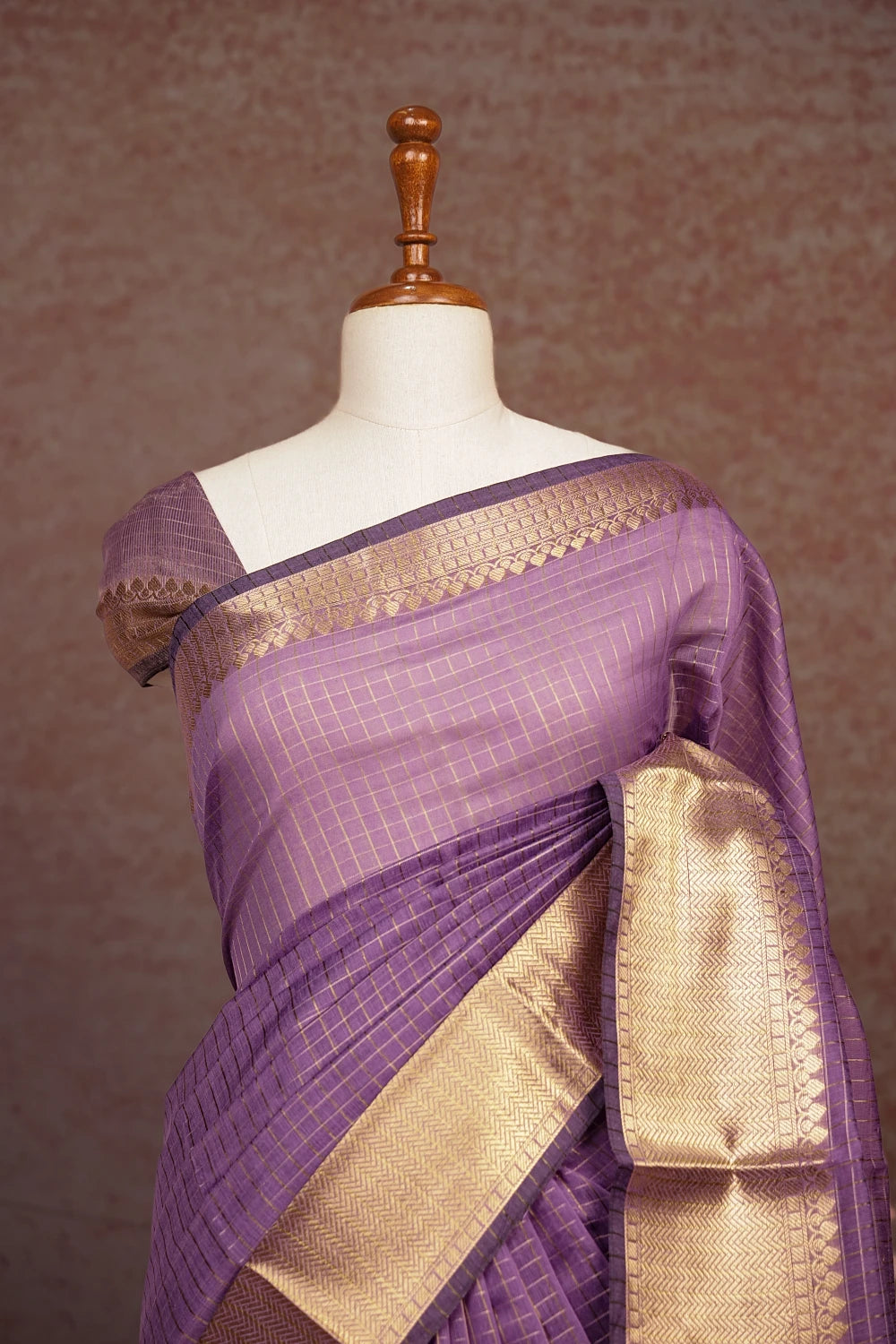 Purple Cotton Silk Saree