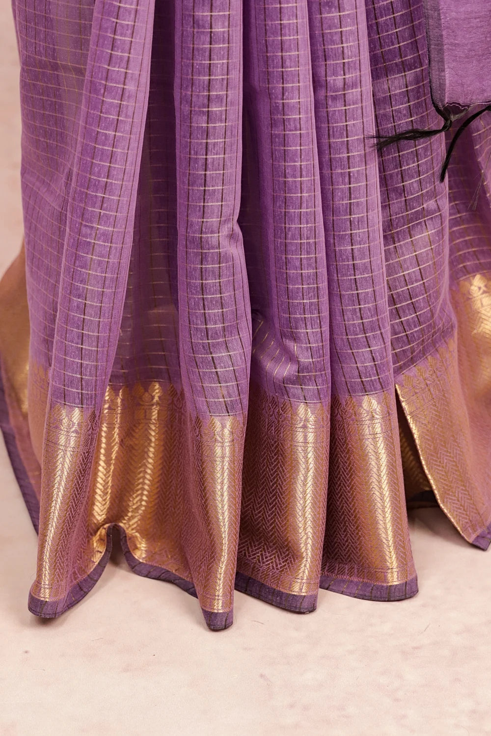 Purple Cotton Silk Saree