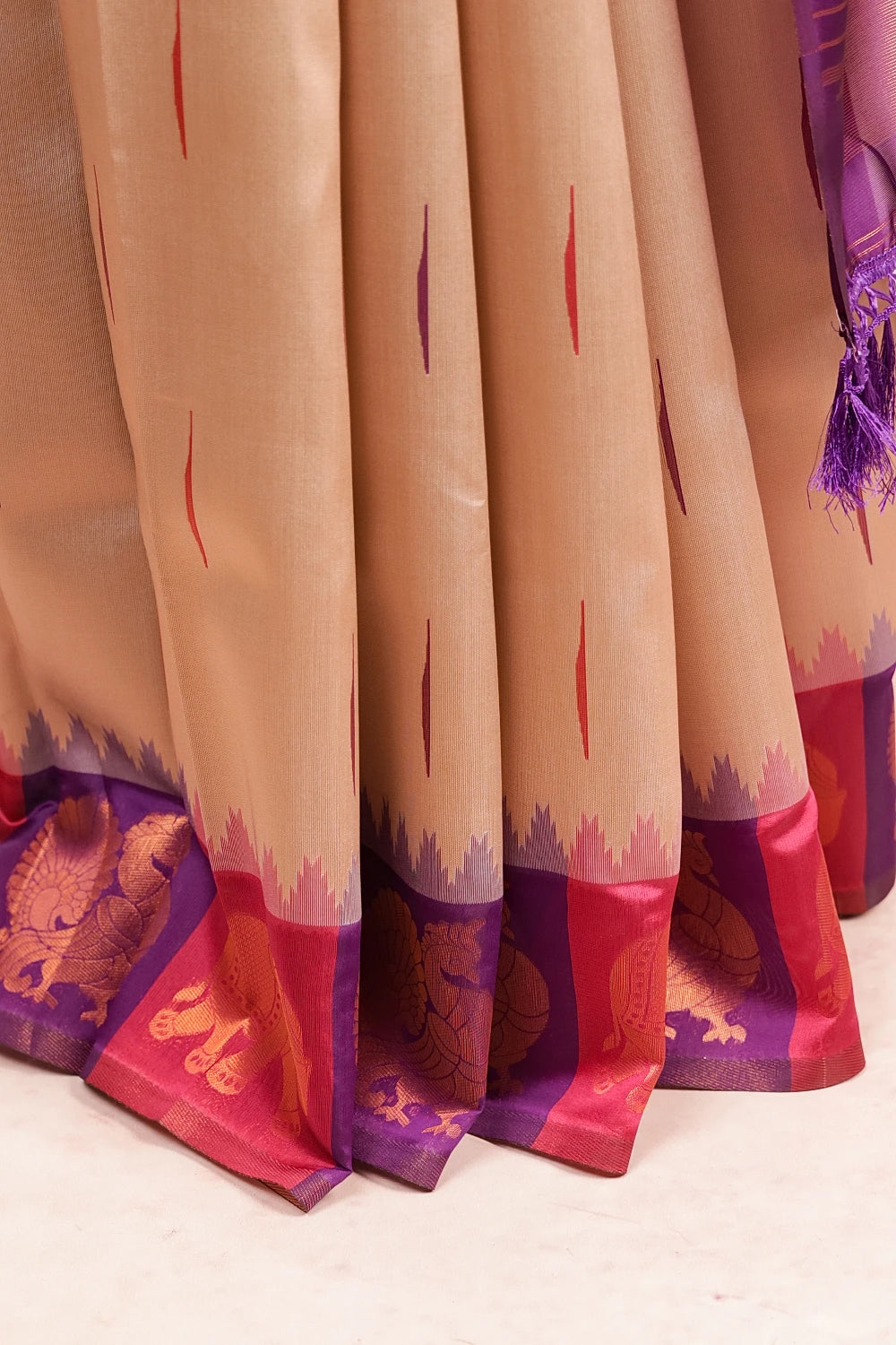 Biscuit Color Semi Silk Saree