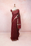 Maroon Cotton Silk Saree