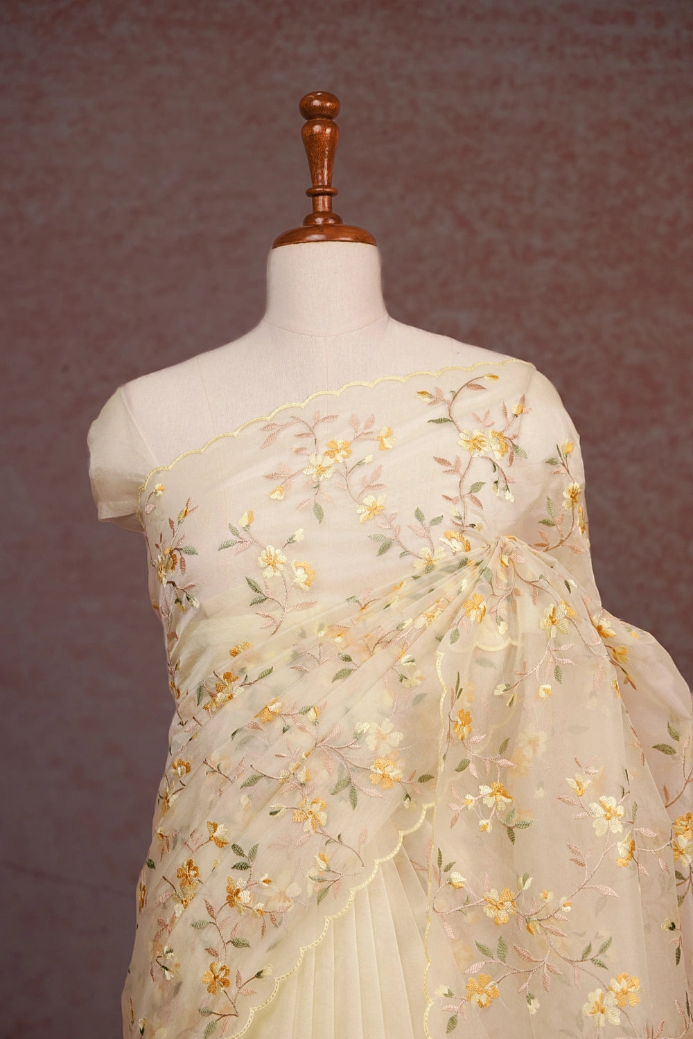 Butterscotch Yellow Organza Saree