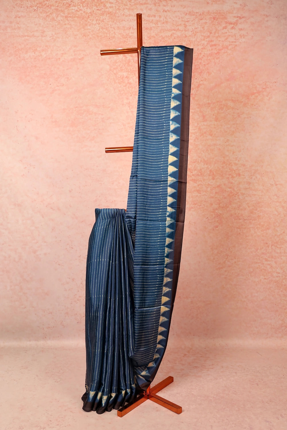 Indigo Modal Casual Saree With Plain Border - Seematti