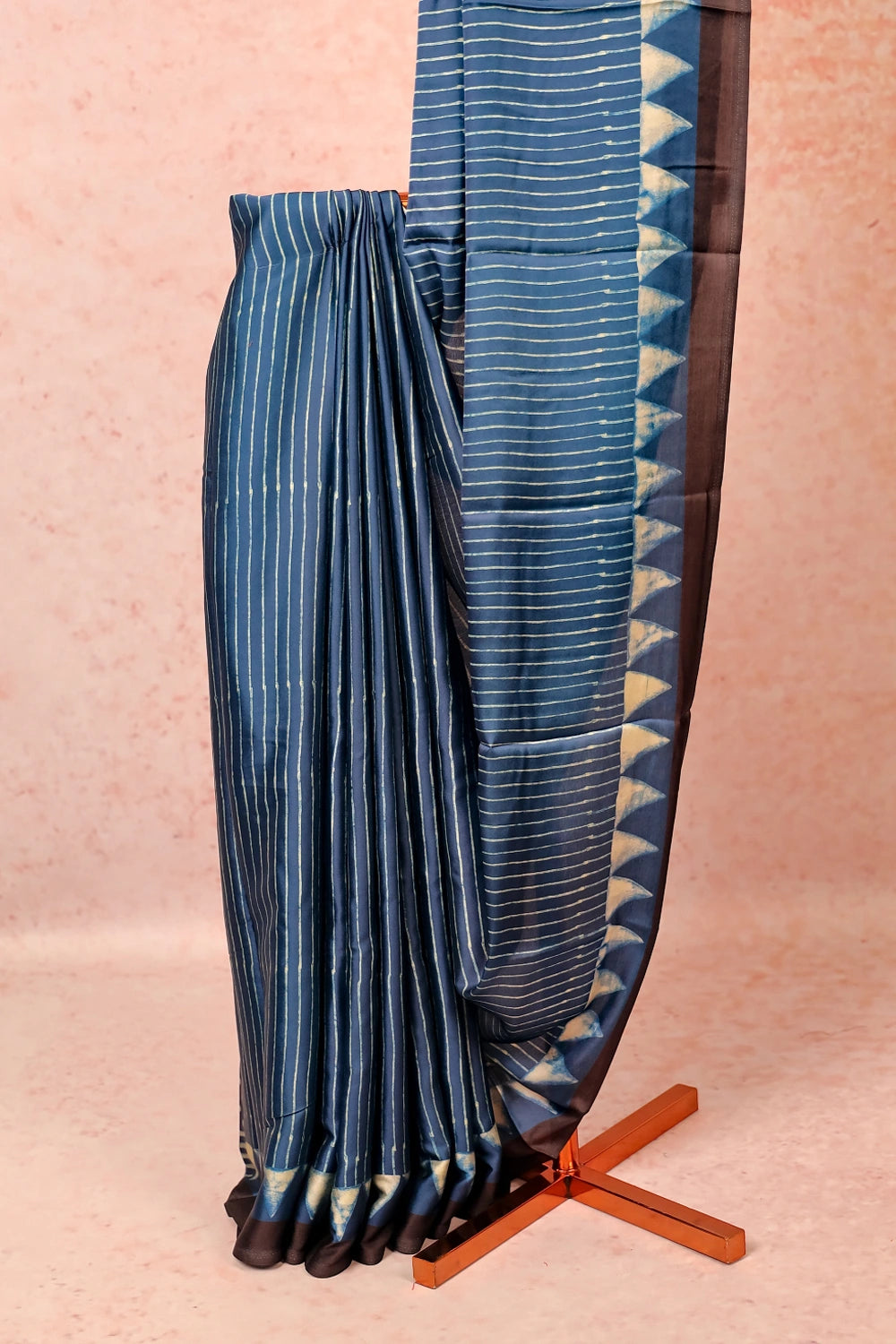 Indigo Modal Casual Saree With Plain Border - Seematti