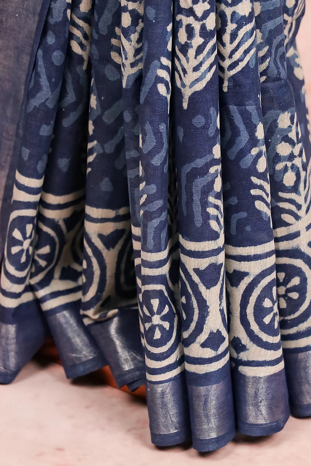 Indigo Semi Linen Saree