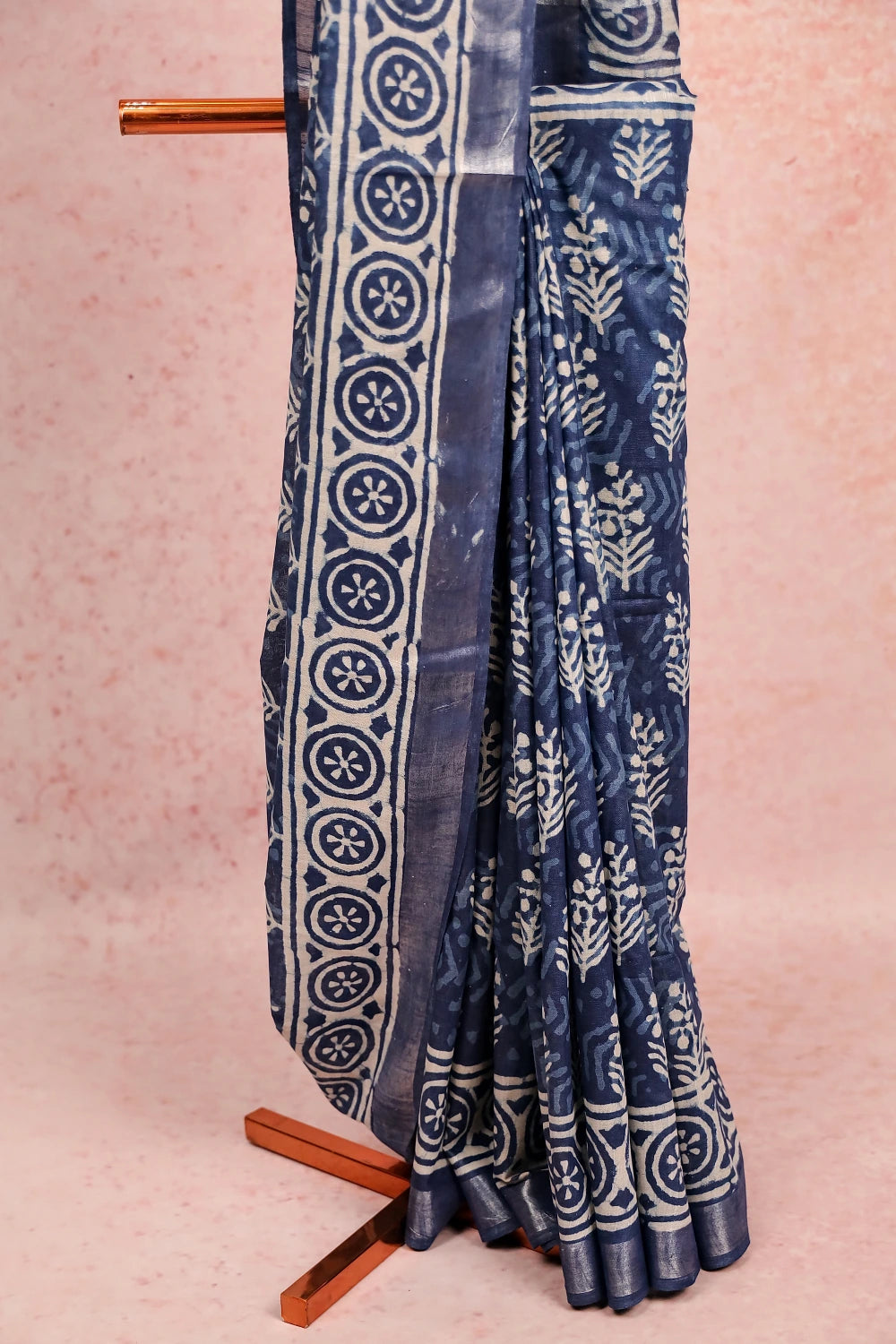 Indigo Semi Linen Saree
