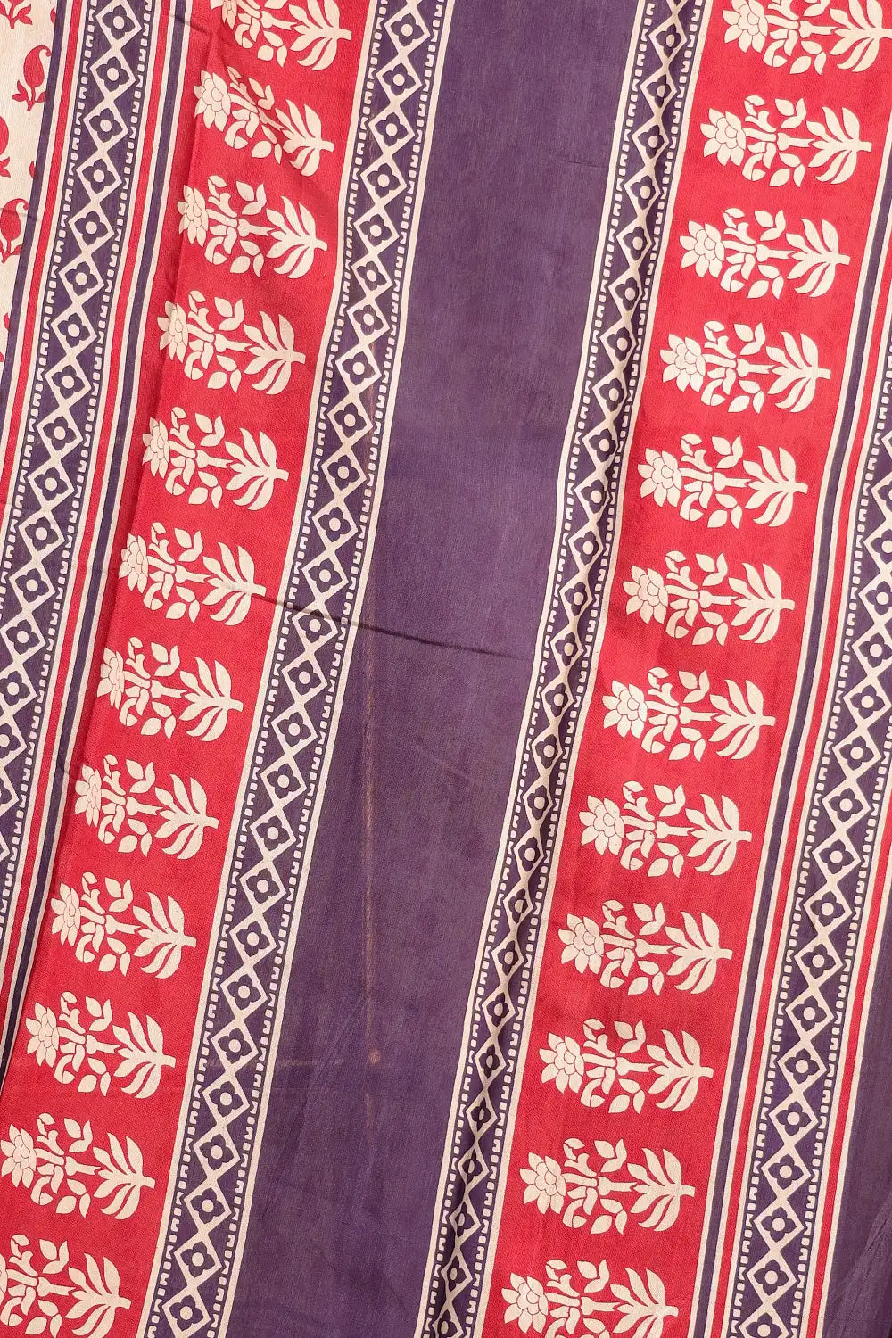Ivory Cream Semi Chanderi Saree