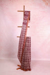 Lavender Ash Semi Tussar Saree - Seematti