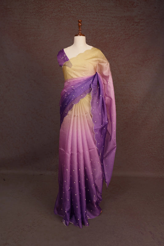 Lavender Gold Kota Saree