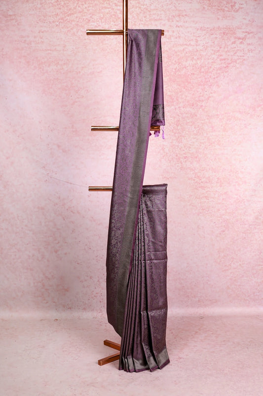 Lavender Jute Banarasi Saree