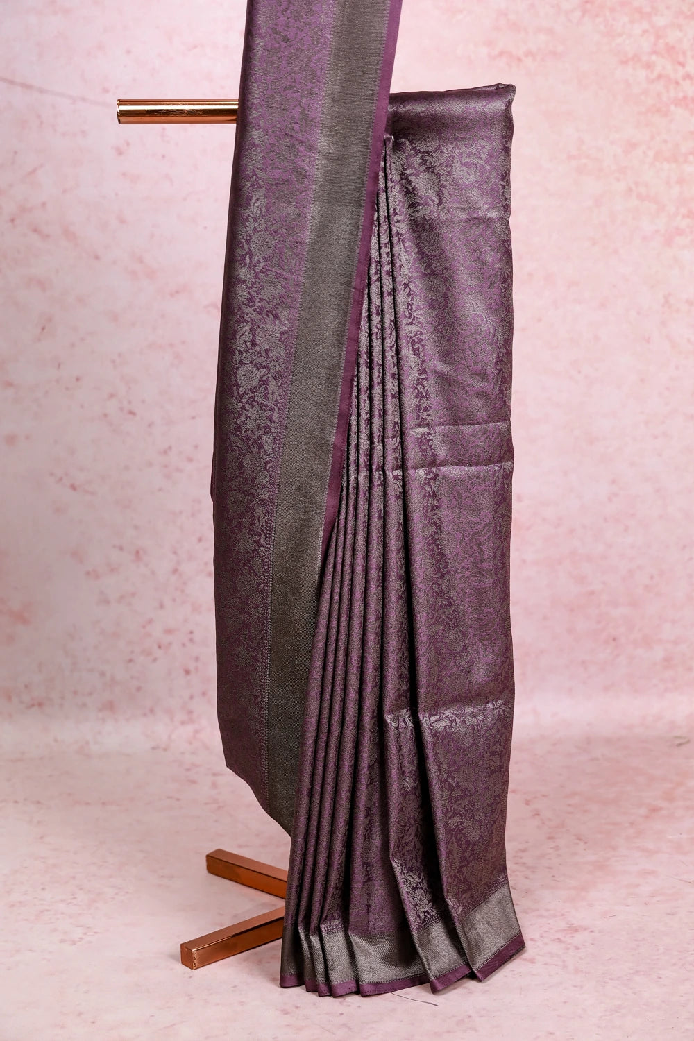 Lavender Jute Banarasi Saree