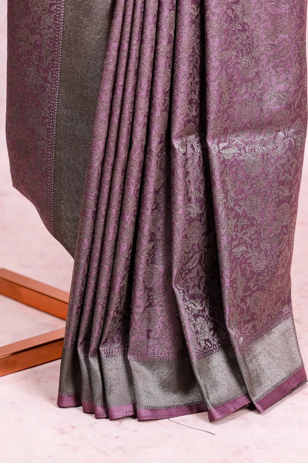 Lavender Jute Banarasi Saree