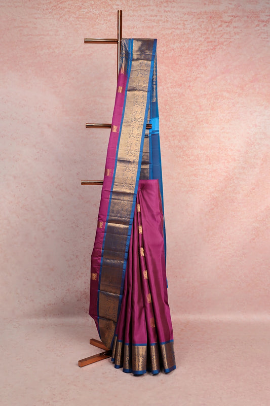 Lavender Kancheepuram Soft Silk Saree