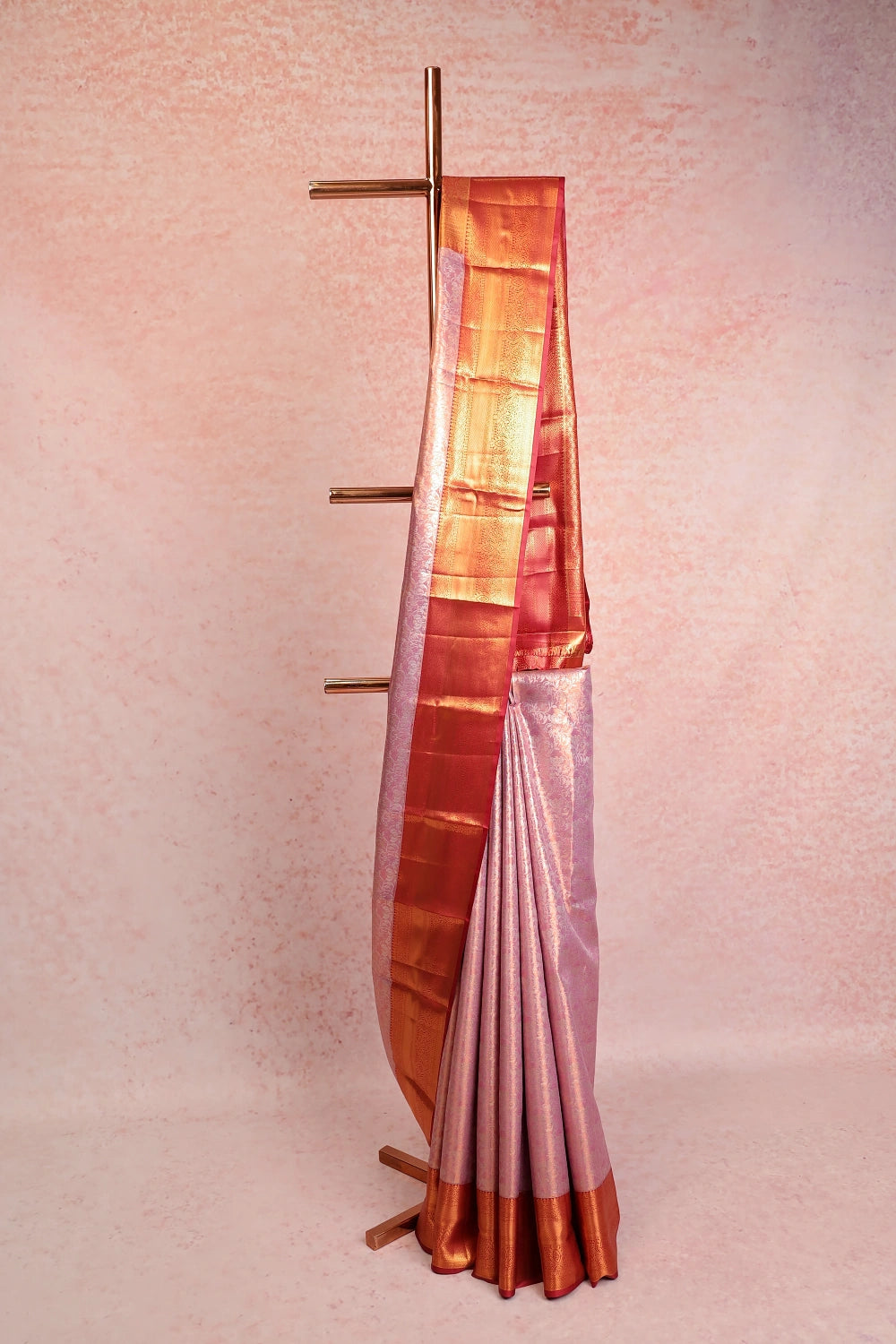Lavender Kancheepuram Tissue Silk Saree