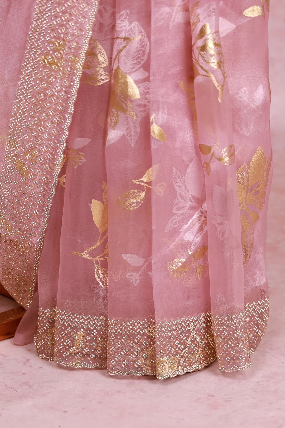 Lavender Lilac Organza Saree