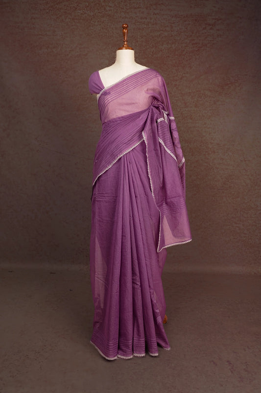 Lavender Net Kota Saree