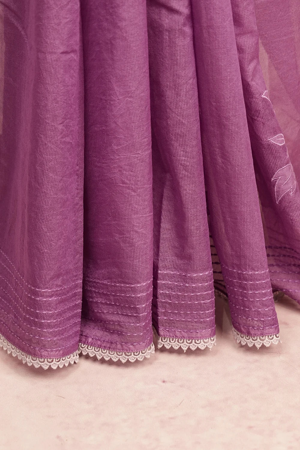 Lavender Net Kota Saree