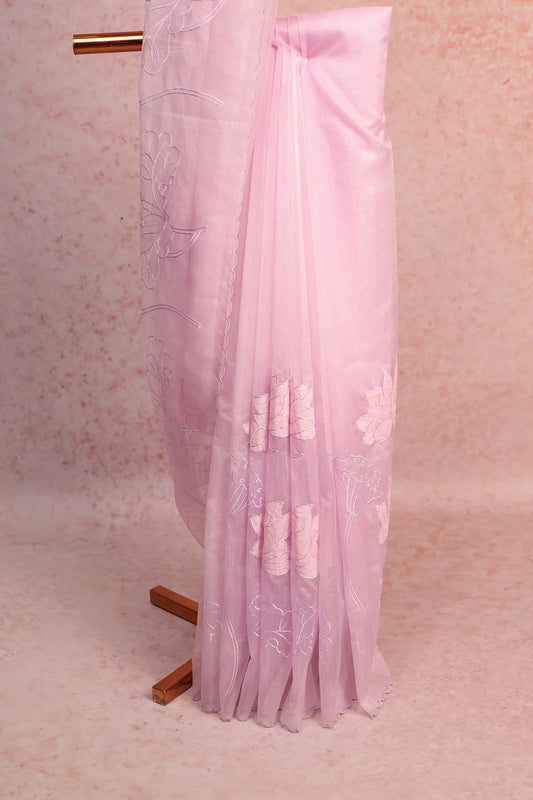 Lavender Organza Saree