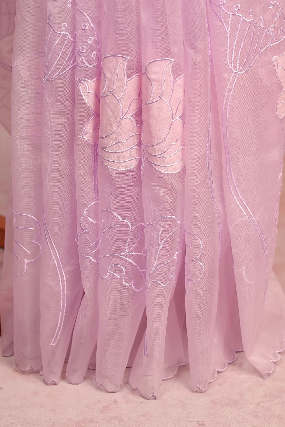 Lavender Organza Saree