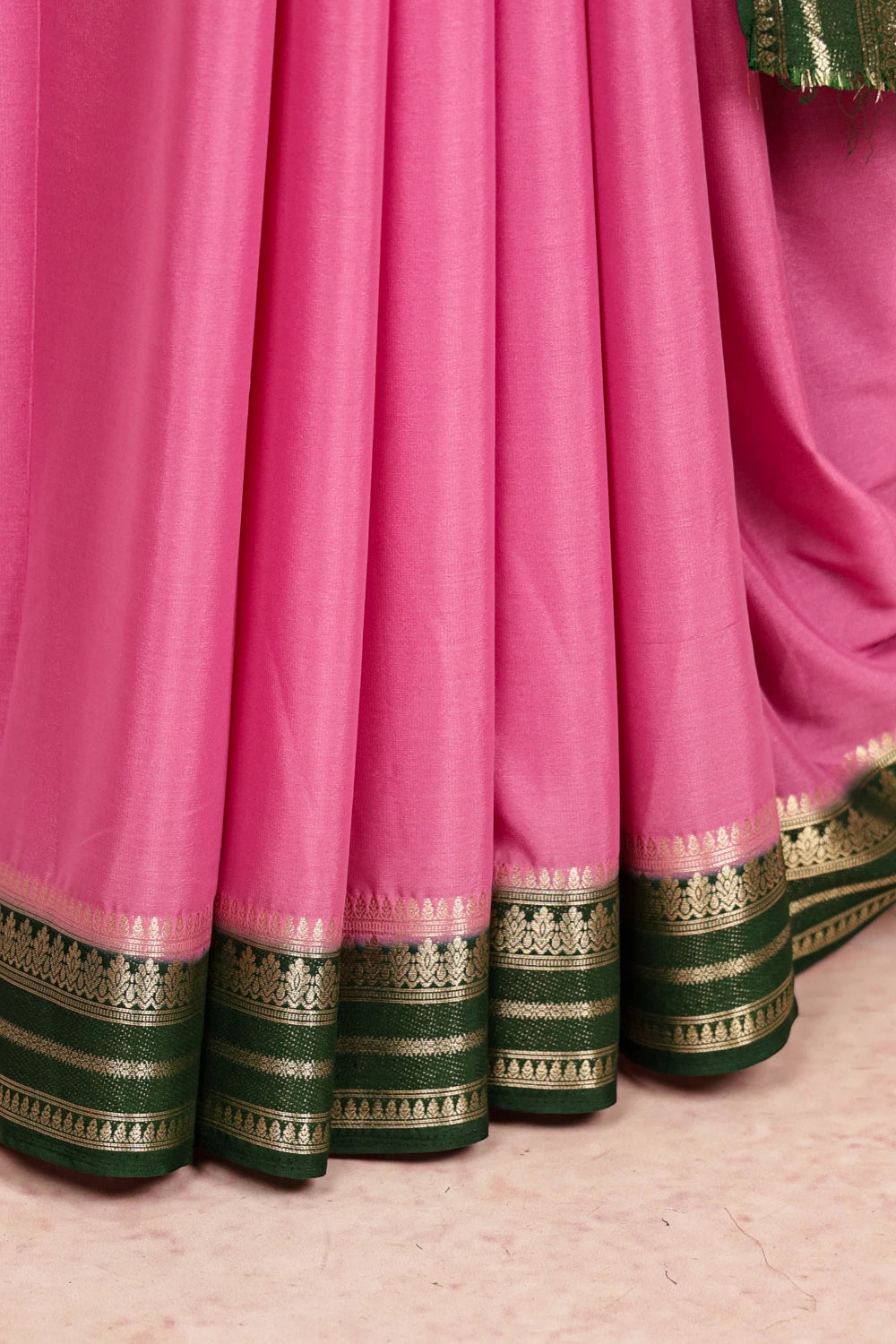 Lavender Pink Georgette Chiffon Saree