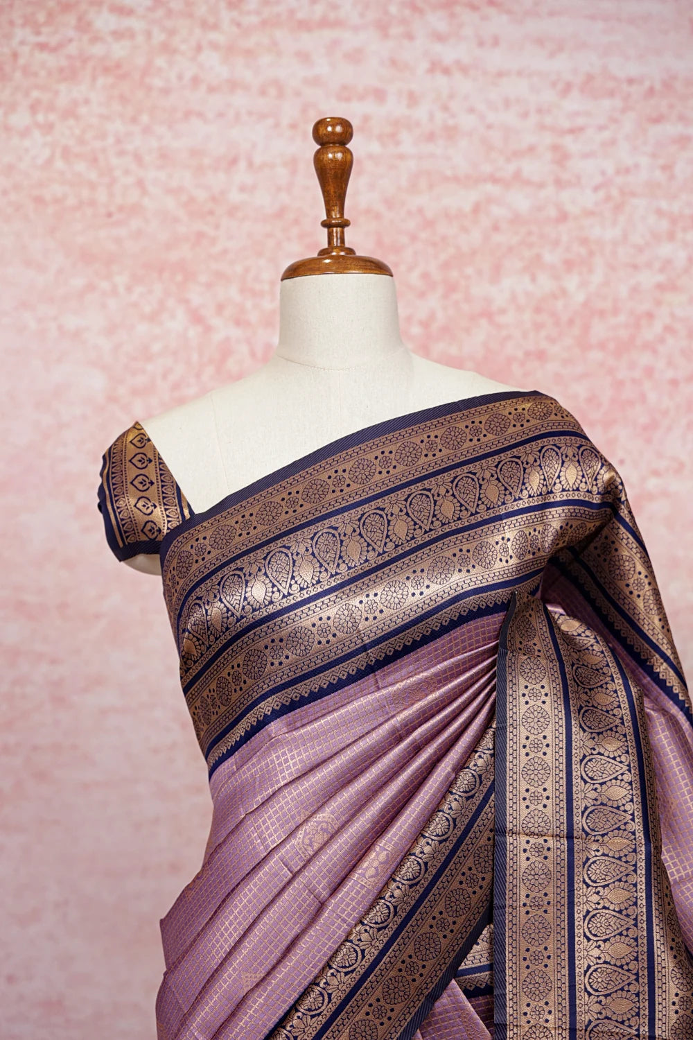 Lavender Semi Silk Saree - Seematti