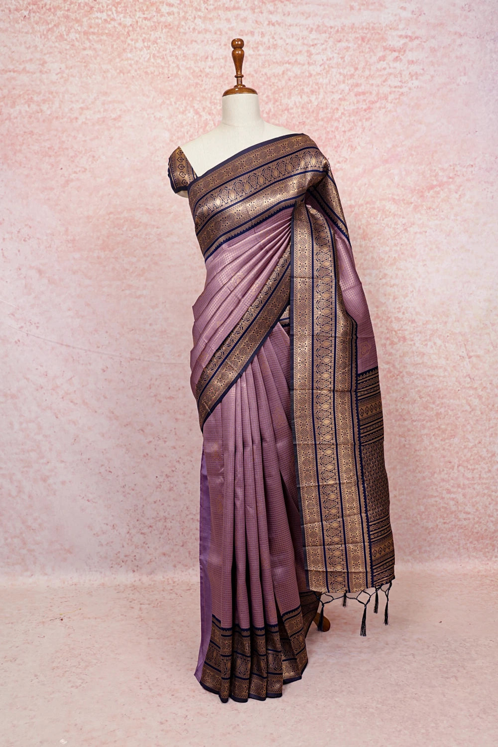 Lavender Semi Silk Saree - Seematti