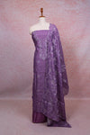 Lavender Tissue Applic Work Unstitched Churidhar Material - Seematti