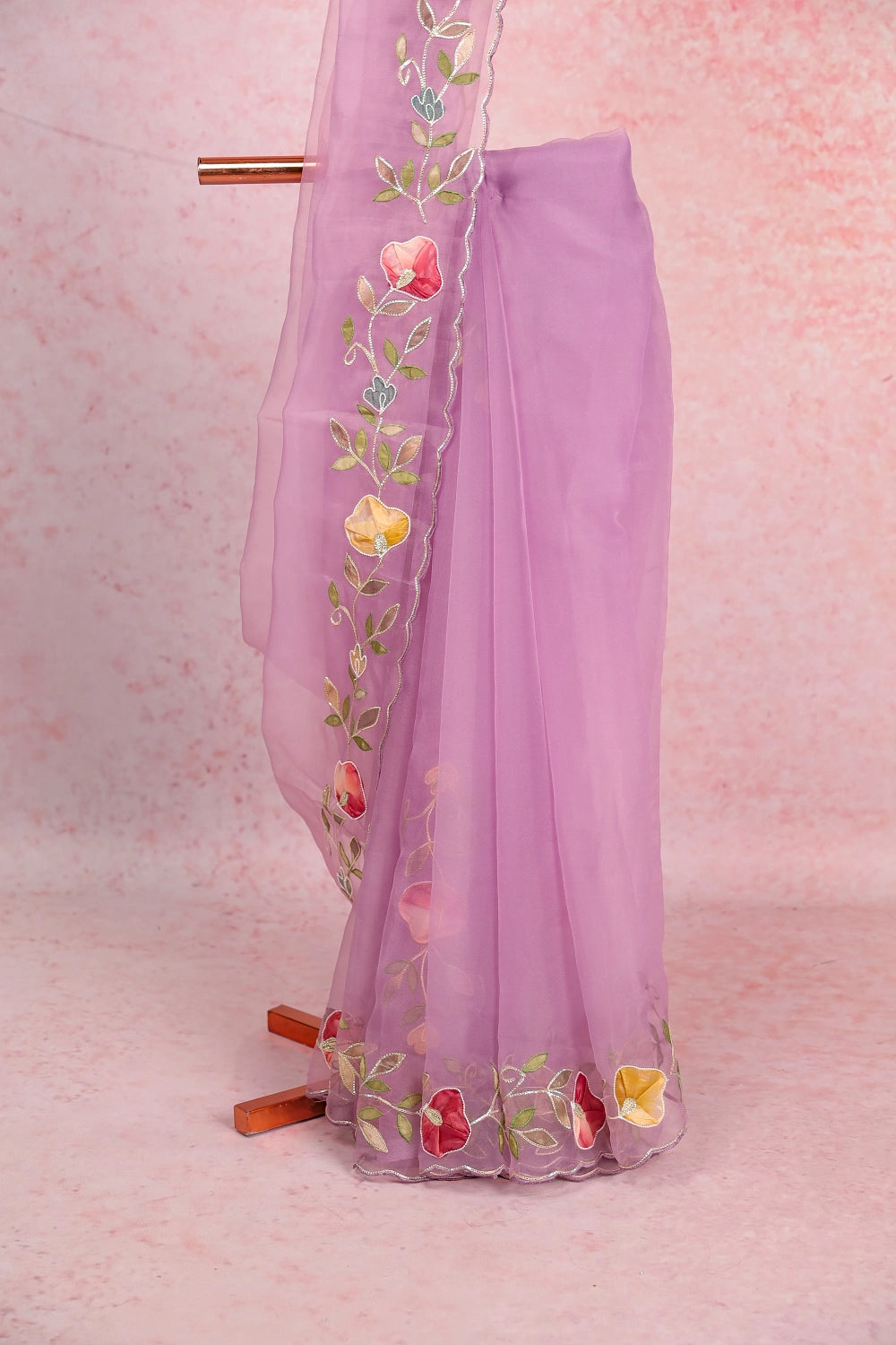 Lavender Tissue Organza Saree