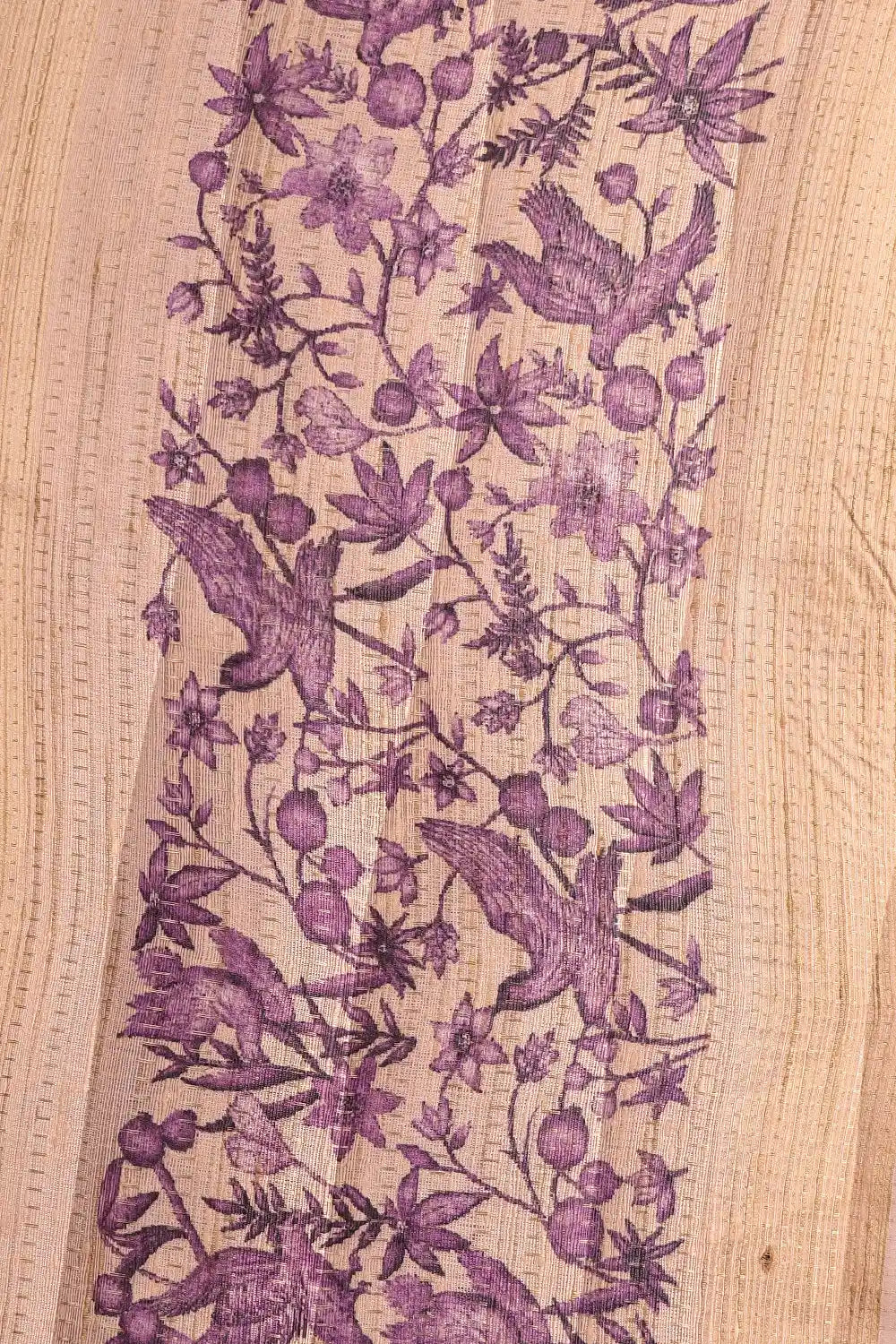Lavender Tussar Jute Saree